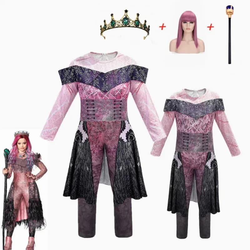 l2025l New Cosplay Girls/Women Queen of Middle descendants 3 Mal & evie Cosplay Audrey Costume Girls Halloween Party Clothing 3D J