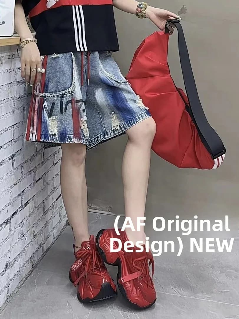 Shorts da donna trendy con stampa lettere effetto graffito e strisce laterali, in cotone, vita naturale con coulisse, nuova collezione estiva