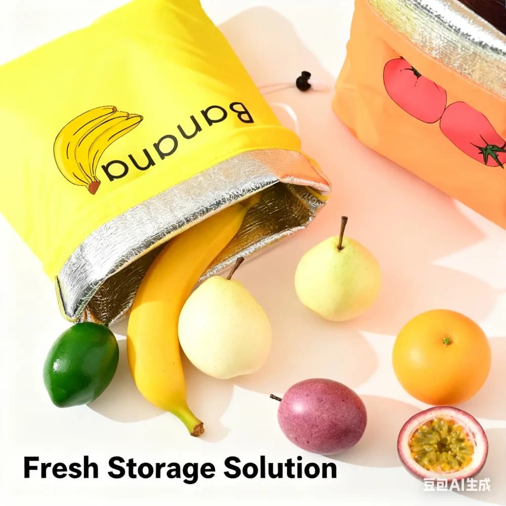 1pc durevoli borse portaoggetti per banane gialle isolate frutta verdura fresca-mantenimento pacchetto tasca con coulisse borsa per preservare la banana