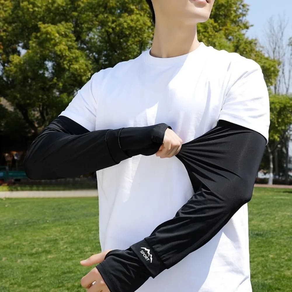 Thin Loose Ice Silk Sleeves Anti-UV Sun Protection Sunscreen Arm Sleeve Arm Covers Long-sleeved Glove Cycling Gloves Climbing