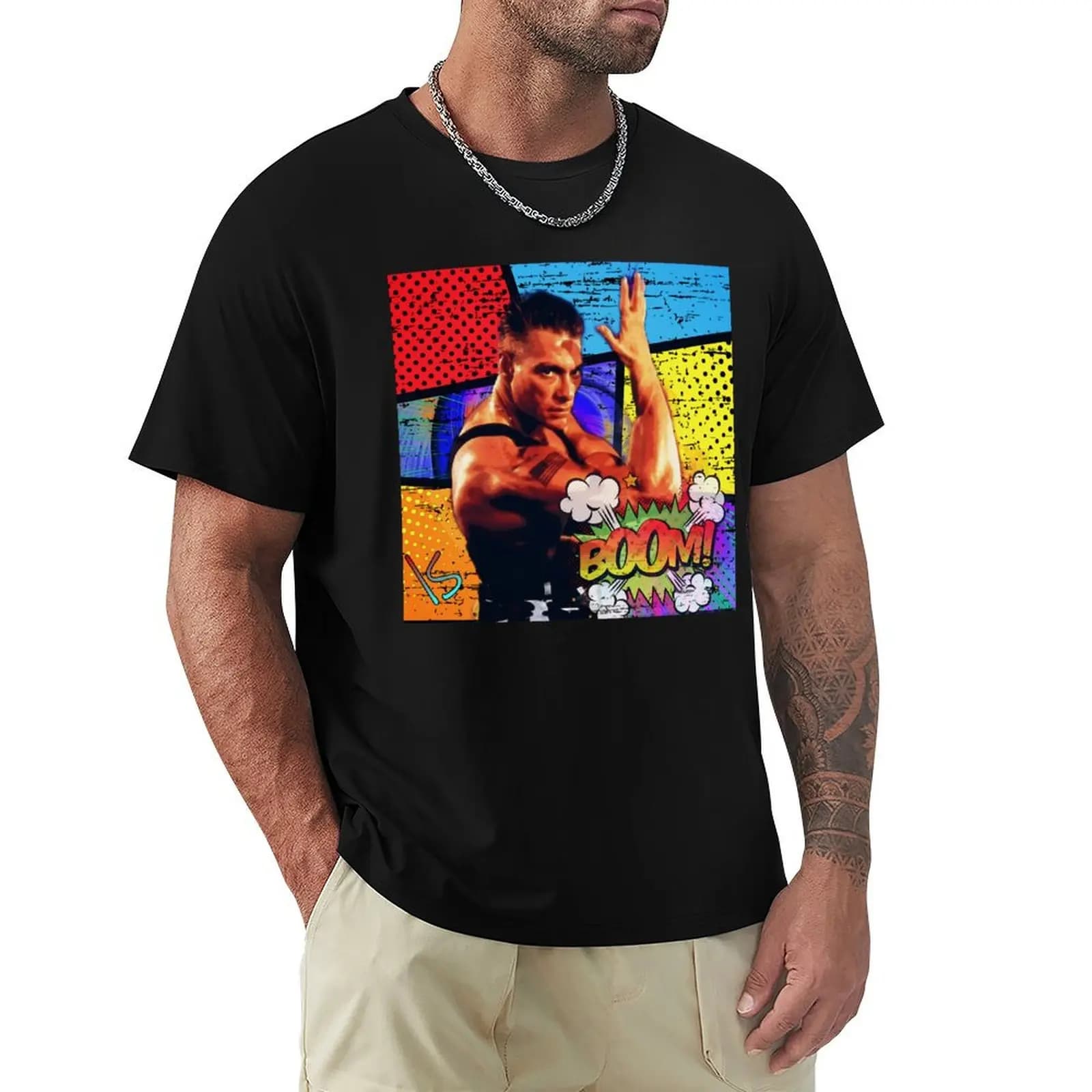 Jean Claude Van Damme T-Shirt Big and Tall Solid Color T-Shirt