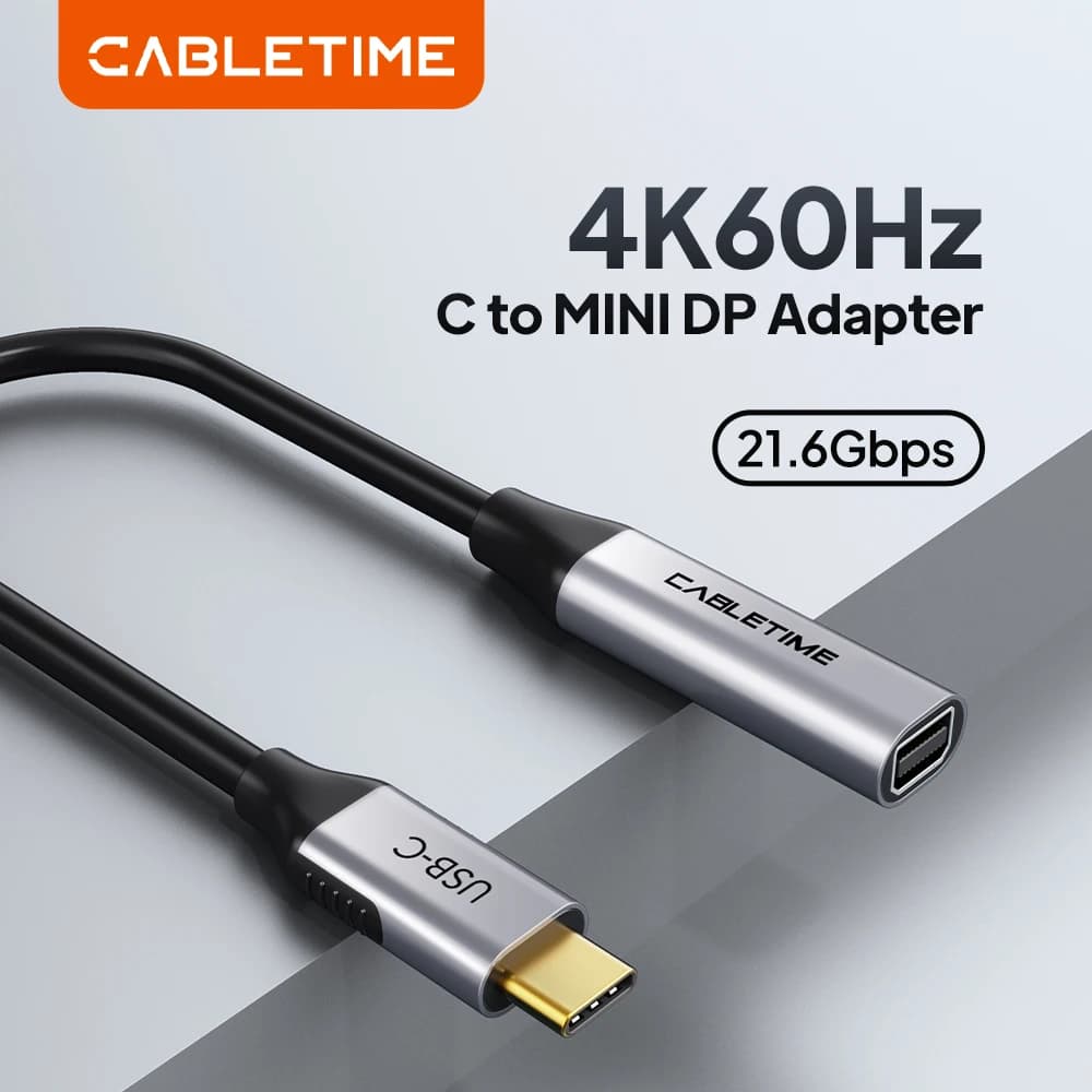 CABLETIME Adattatore da USB C a Mini Displayport 4K 60Hz per laptop MacBook Huawei Mate 40 30 pro Convertitore Mini DP Samsung S20 C384
