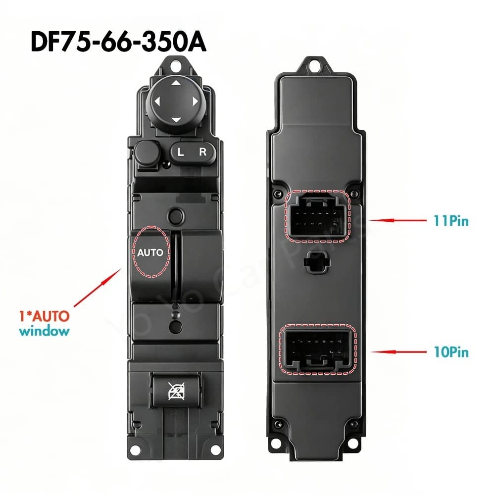 DF75-66-350A 03124270 For Mazda 2 6 2008-2012,Front Left Driver Side Electric Power Window Switch Glass Lifter Control Button