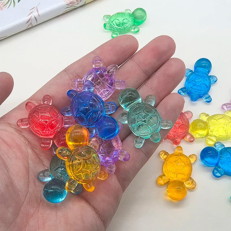 10 pezzi di pezzi da gioco trasparenti in acrilico a forma di tartaruga, accessori per giochi da tavolo 36*24*11mm