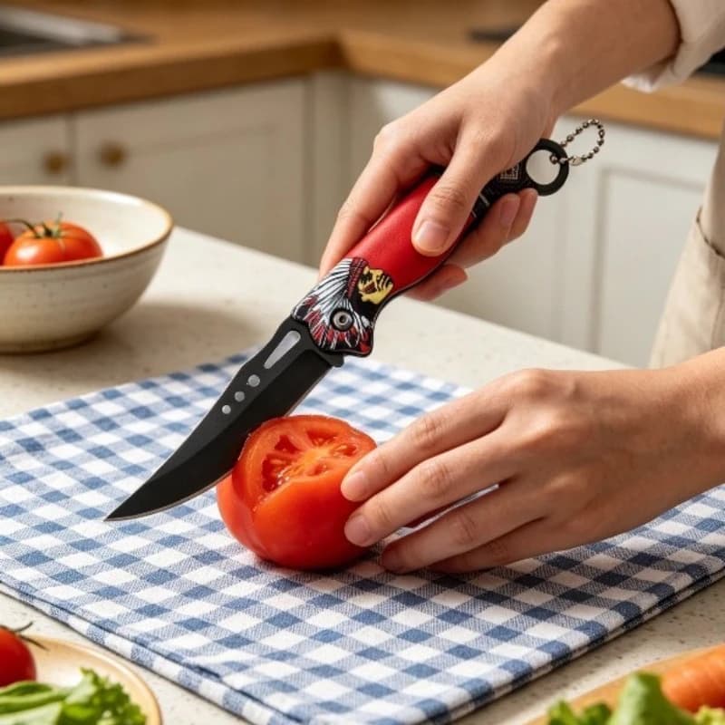 Totem Folding Fruit Knife Stainless Steel Household Peeling Knife Portable Kitchen Multi purpose Kitchen Knife