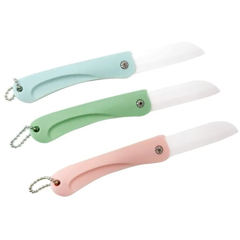 1PC Mini Ceramic Folding Knife Portable Fruit Paring Knife with Sharp Rustproof Blade Multipurpose Kitchen Bar Tool