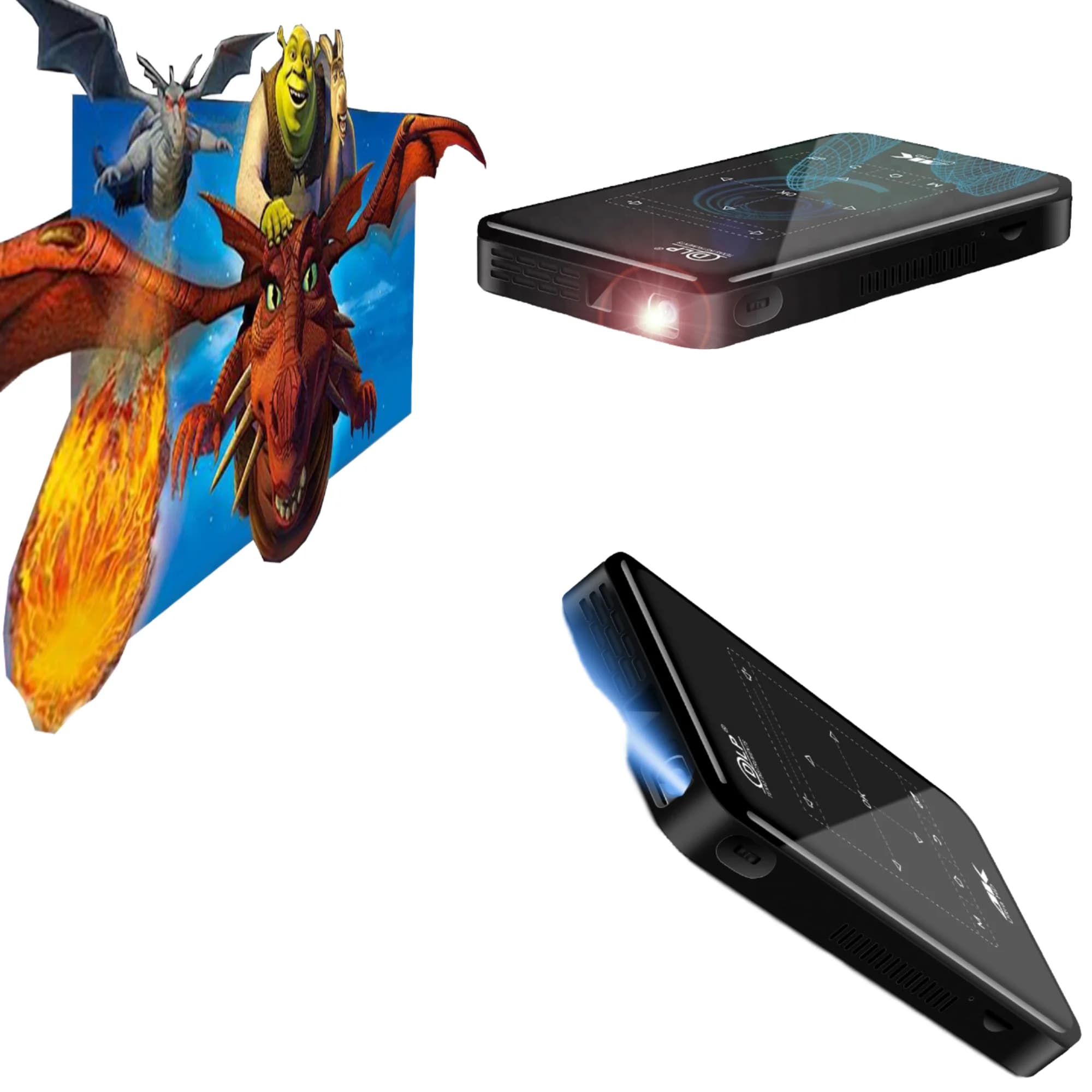 P09II OEM Fabbrica 3D Smart Mini Proiettore LED portatile Video Touch Screen BT WiFi Ricaricabile Home Theater Telefono cellulare