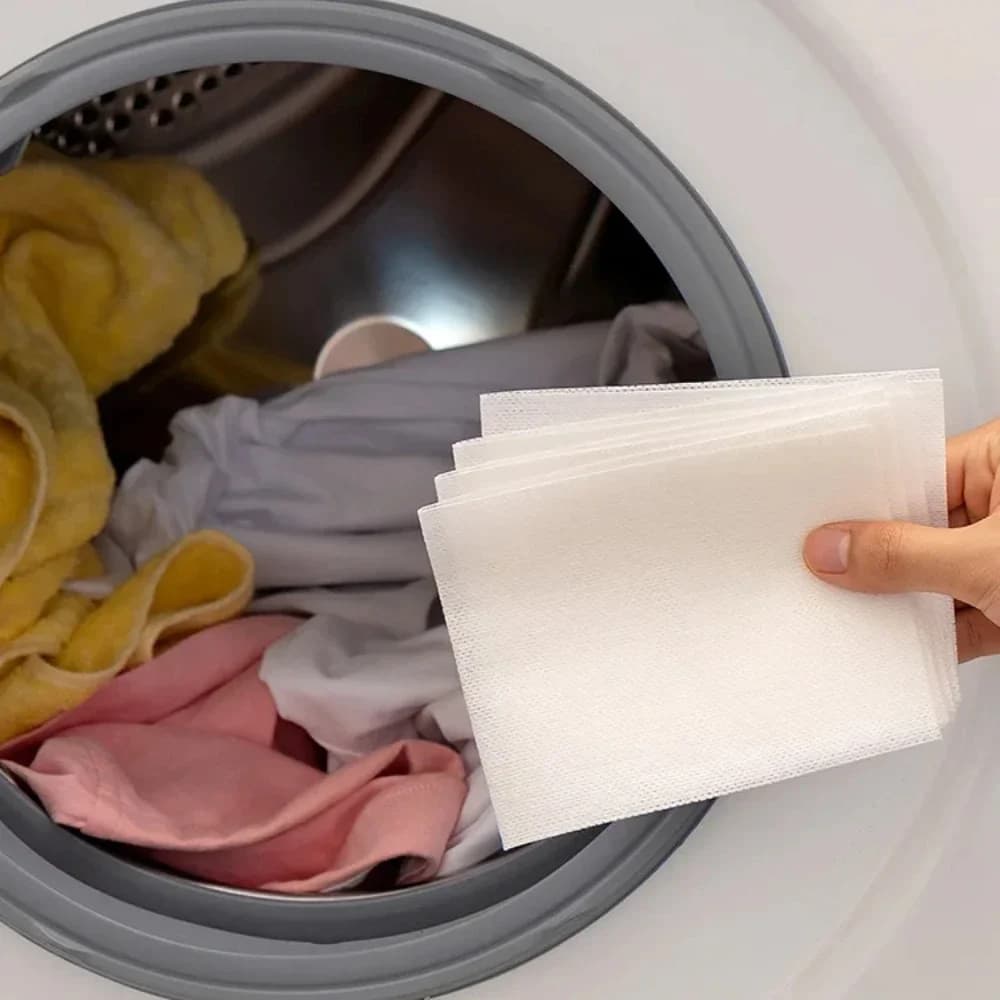 Foglio usa e getta per catturare colore e sporco per vestiti misti, anti-tintura incrociata, asciugamano anti-tintura Prodotti chimici per la pulizia della lavatrice