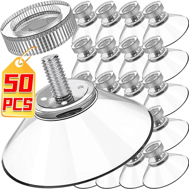 Ventose in PVC con testa a fungo Gancio Ventose adesive trasparenti con viti Dado Porta da parete Supporto per appendere Ganci per decorazioni in vetro per finestre