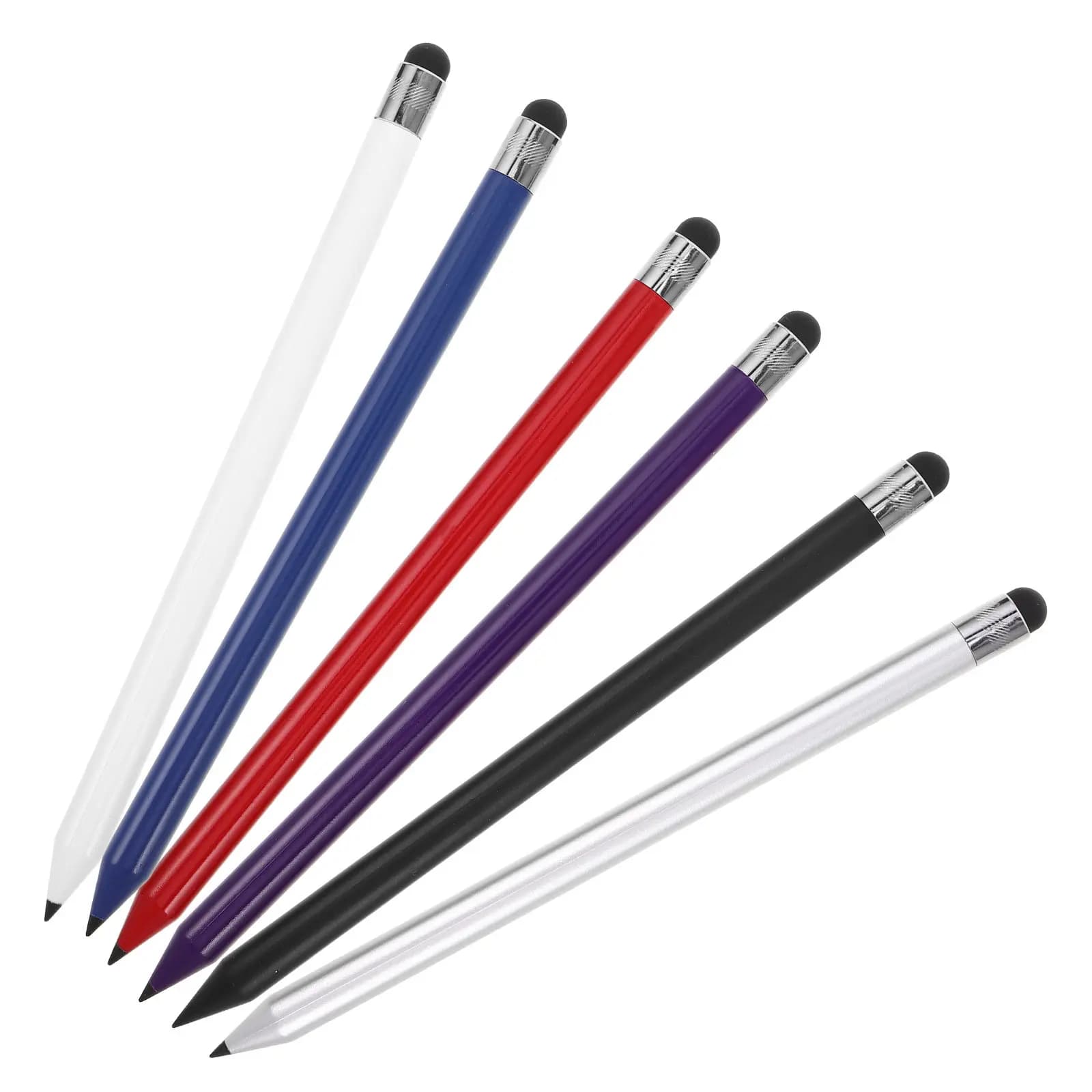6Pcs Touch Screen Stylus Pencil-Shaped Capacitive Pens for Tablets Smartphones Precision Writing Drawing Note Taking Fingerprint