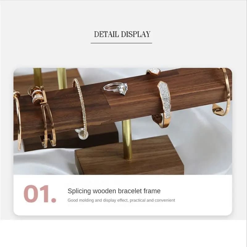 *X07A Exhibitor for accessories for antique wood jewellery, exhibitor for straps for shop, showcase S