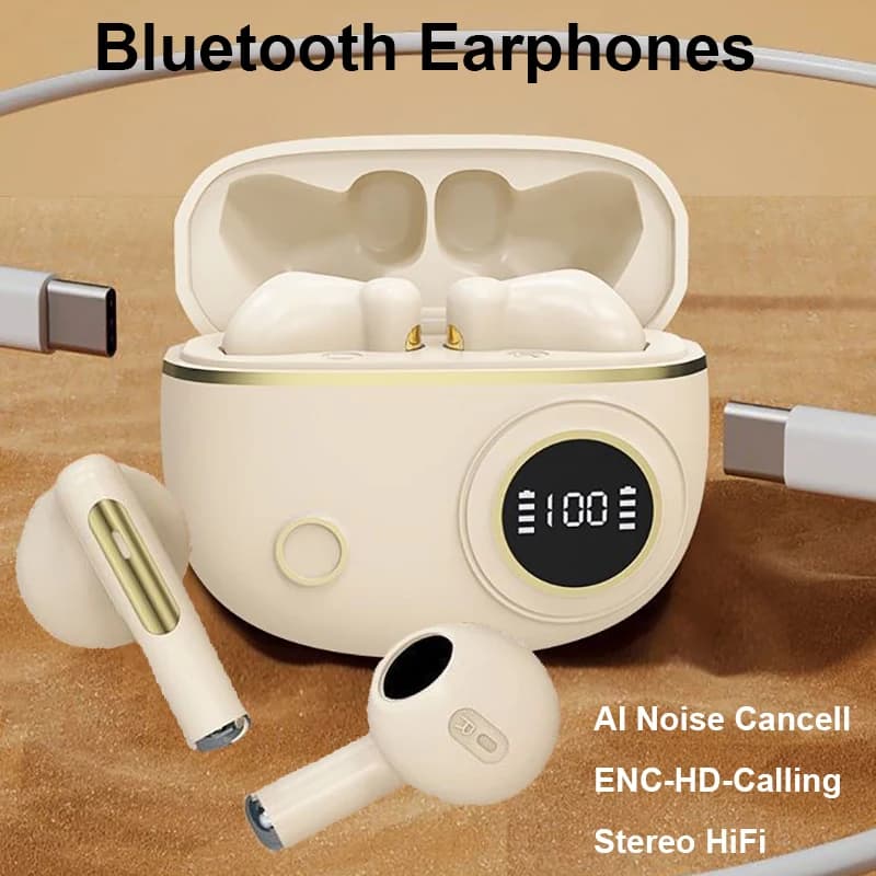 Auricolari Bluetooth Wireless HiFi Stereo TWS Pro5 con Cancellazione del Rumore ENC e Chiamate HD per Xiaomi