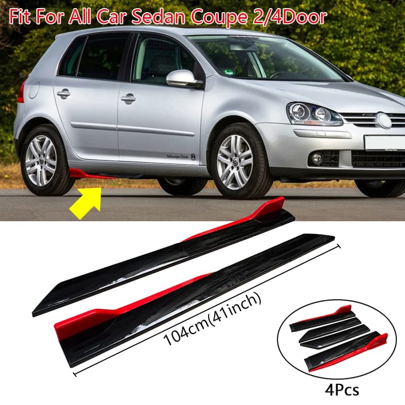 For VW Accessories Golf 4 5 6 7 8 Gti Gtd Mk3 Mk6 Mk7 Polo 6R Tiguan Passat Atlas Universal 41Inch Side Skirt Extensions Gloss R