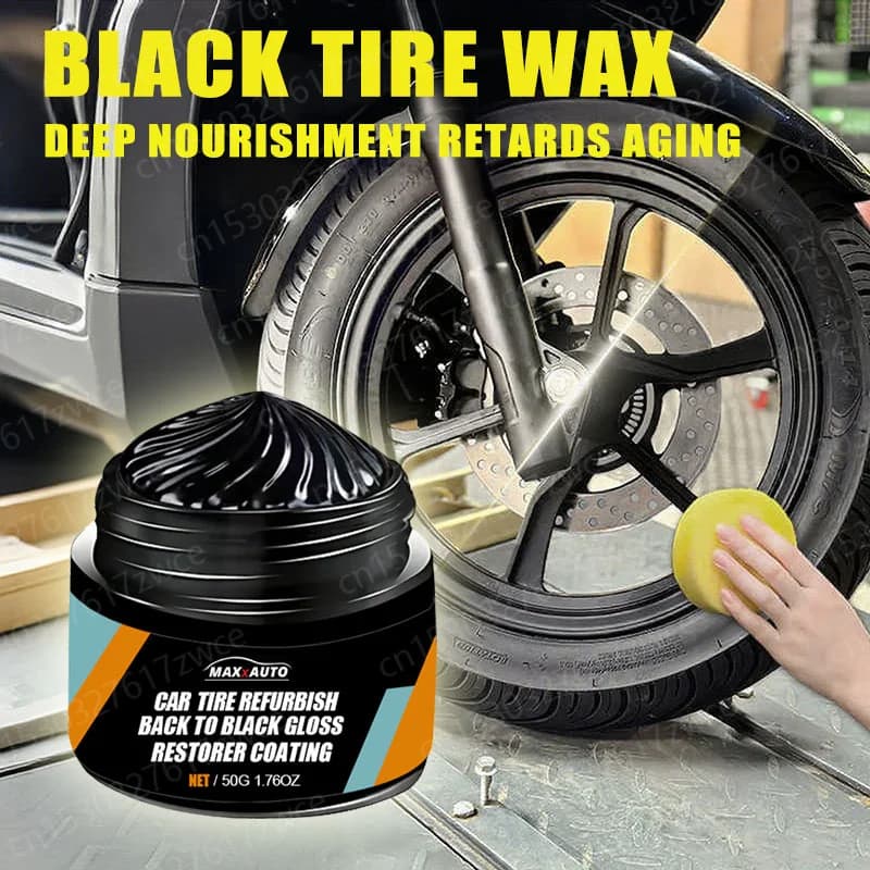 Cera per restauratore di pneumatici per moto Ritorno al nero lucido Rivestimento a lunga durata Rinnovatore di plastica Kit per la pulizia del lucidatura dei pneumatici