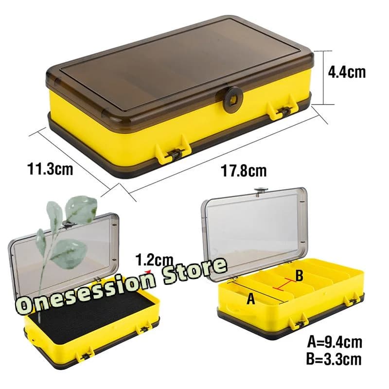 Scatola per Attrezzatura da Pesca a Doppio Lato, Design Impermeabile, Contenitore Portatile per Esche e Ami da Pesca, Kit per Pescatori