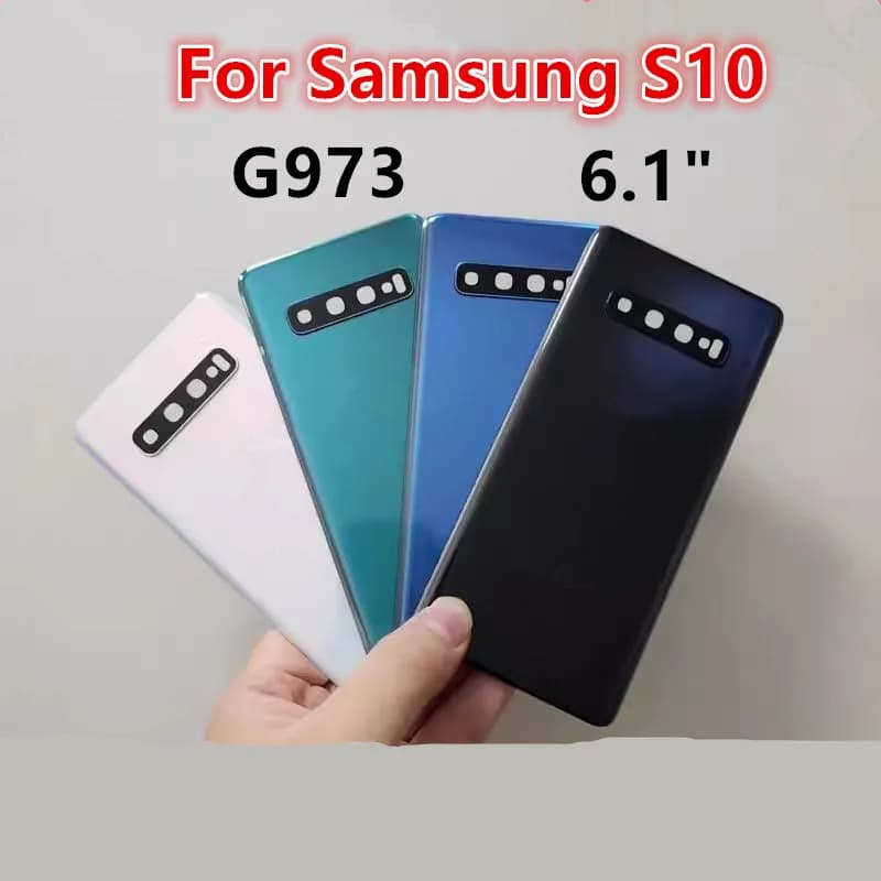 S10 Housing For Samsung Galaxy S10 G973 6.1" Glass Battery Back Cover Repair Replace Door Rear Case + Camera Lens