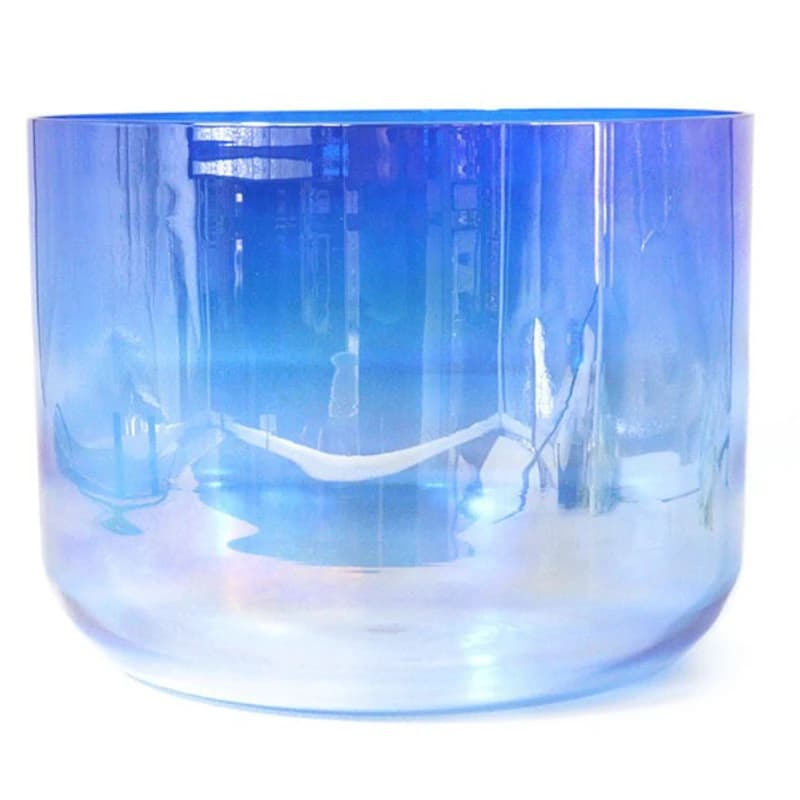 Quartz Singing Bowl Yoga Meditation Blue Transparent Singing Bowl Professional Relax Crystal Bowls Portable Handheld Music Bowls