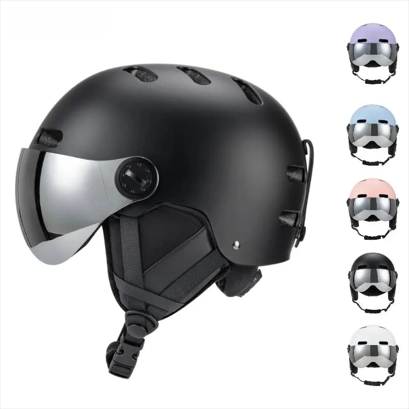 Casco da Sci con Occhiali, Casco Invernale per Sport all'Aperto, Sci Alpino, Pattinaggio, per Adulti, Uomini e Donne, Sport Invernali