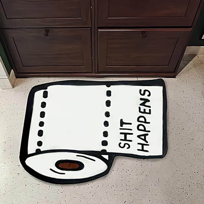 VIKAMA Funny Carpet Shit Happen Personality Creative Doormat Bathroom Mat Rug For Bedroom Carpet For Living Room Home Decor