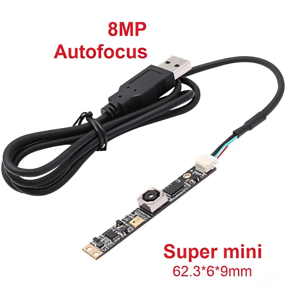Modulo Fotocamera USB2.0 ELP 8MP con Autofocus, Scheda PCB Mini IMX179 con Microfono, Webcam Ultra HD Integrata per PC Lightburn