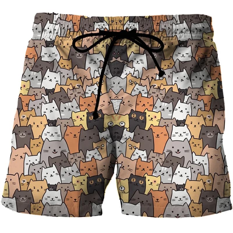 Pantaloncini con Stampa 3D di Gatti per Uomo, Donna e Bambino, Moda Y2k, Oversize, Estivi, Freschi, da Spiaggia e Sport