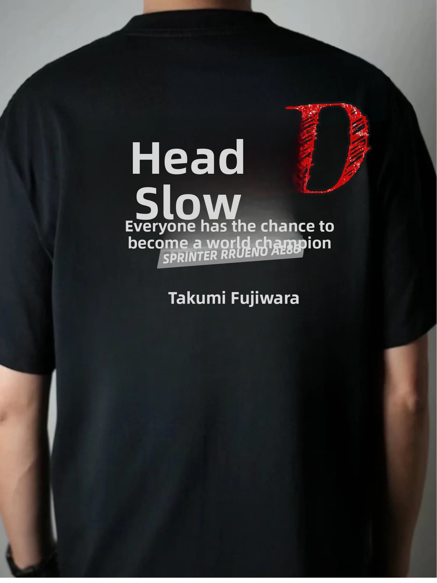 World Short Sleeve T-Shirt Dizzy Slow D Cantonese Head Alphabet D Casual Loose Fit Cotton Printed T-Shirt for Teens