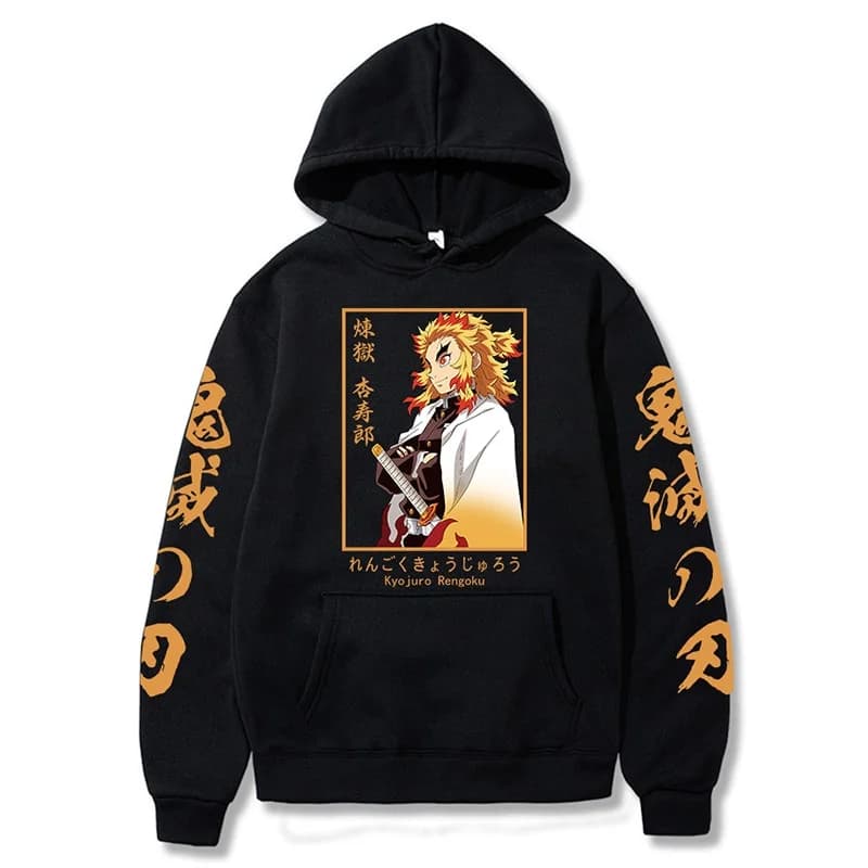 Japanese Anime Ghost Slayer Blade American Oversized Men's Hoodie Anime Unisex Casual Sportswear