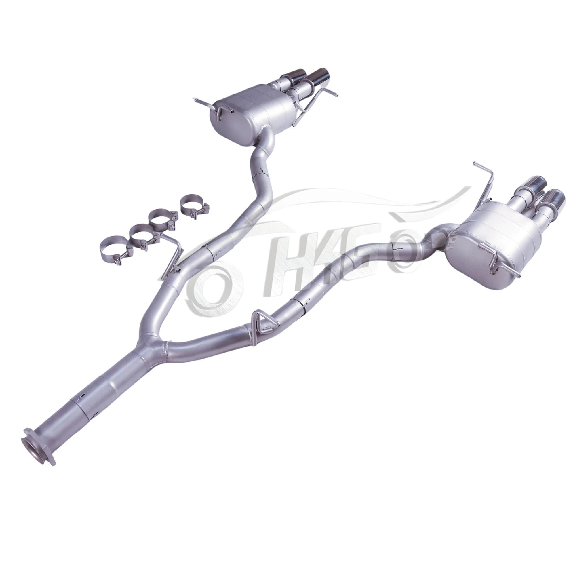 For 2004-2011 Mercedes-Benz SLK200 1.8T SUS304 catback high-performance exhaust system, with valve muffler, 4 tips, OEM diffuser