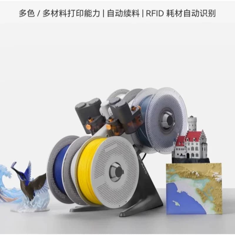 Stampanti 3D con sistema di alimentazione automatica AMS Lite - Stampa a colori e multimateriale serie A1.