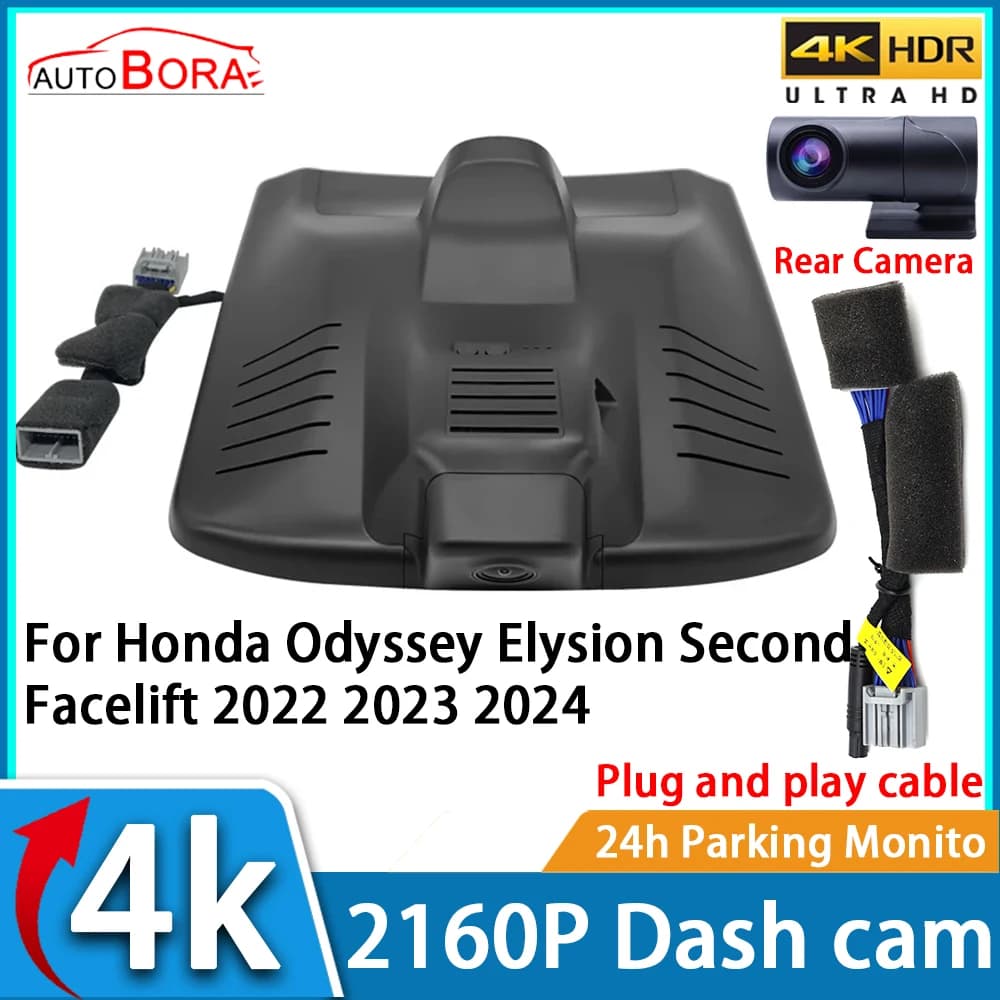 ZhuCamX Car Recorder Night Vision UHD 4K 2160P DVR Dash Cam for Honda Odyssey Elysion Second Facelift 2022 2023 2024