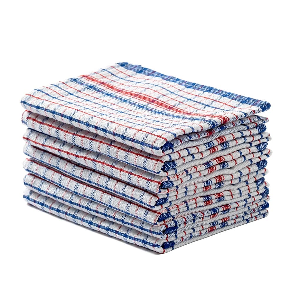 Premium Pure Polyester Dishcloth Set - 1/5/10-Piece Pack Checkered European Design 45x80 cm For Dishwashing Only