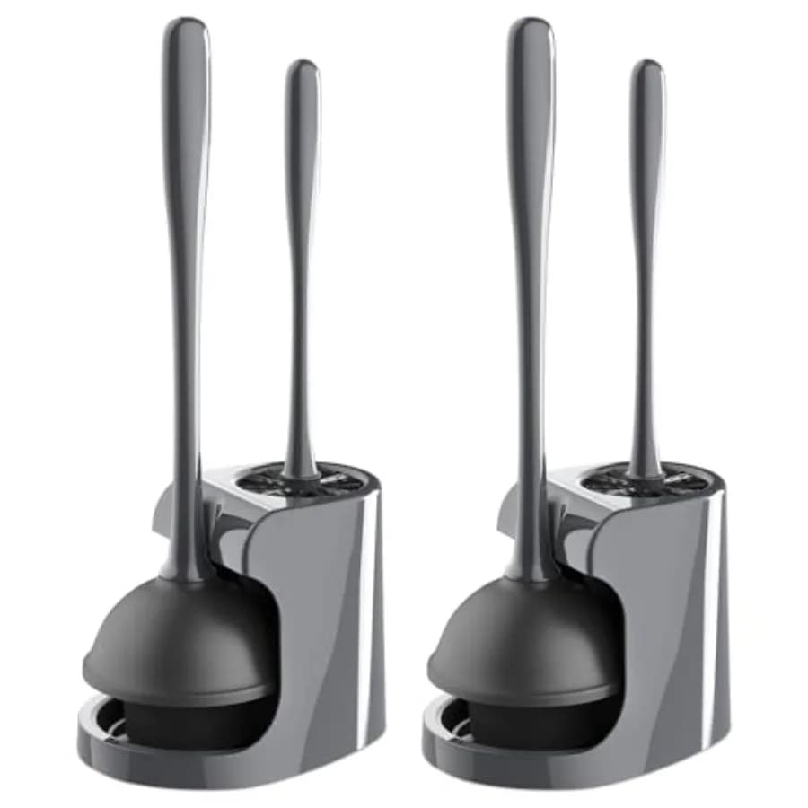 Toilet Plunger and Bowl Brush Combo for Bathroom Cleaning,,2 Sets