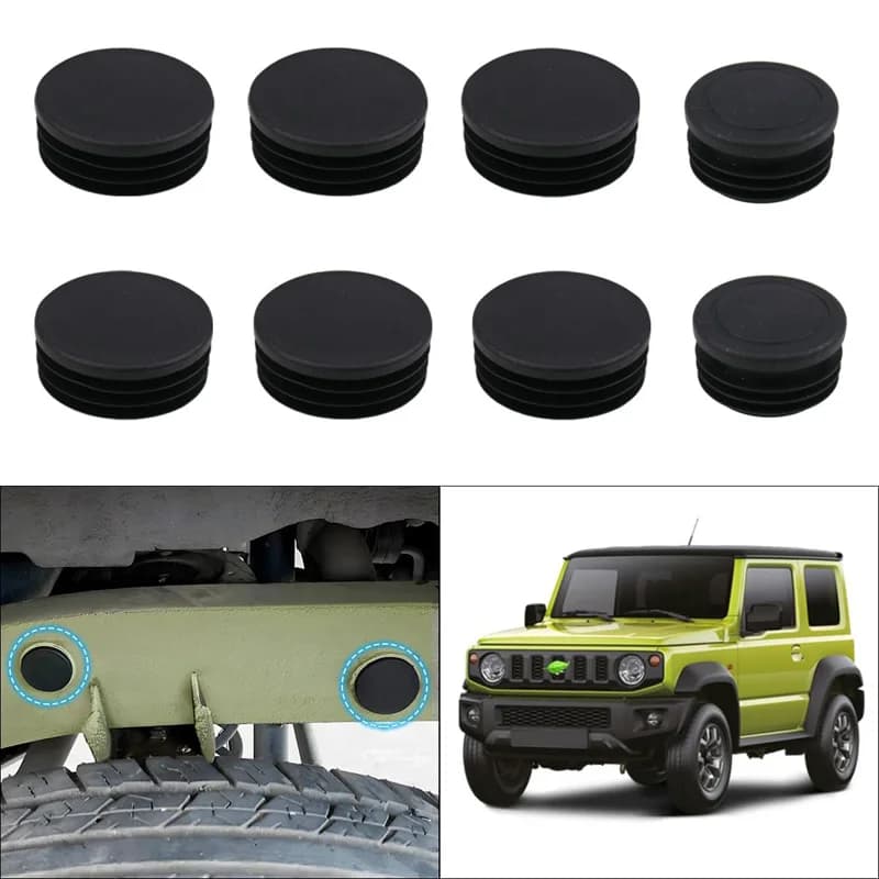 8 pcs Trave Tube Frame Hole Cover ABS Raincoat Classis Spine Hose Hole Cover for Suzuki Jimny Serria JB64 JB74 2019-2024