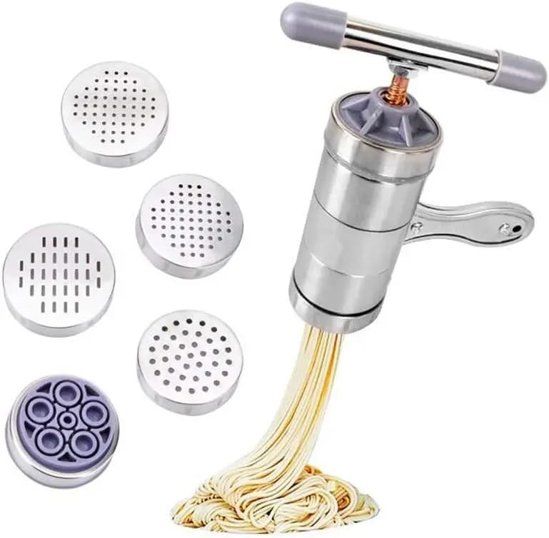 Macchina per Pasta Manuale in Acciaio Inox, Utensile da Cucina per Preparare Pasta e Noodle Fatti in Casa