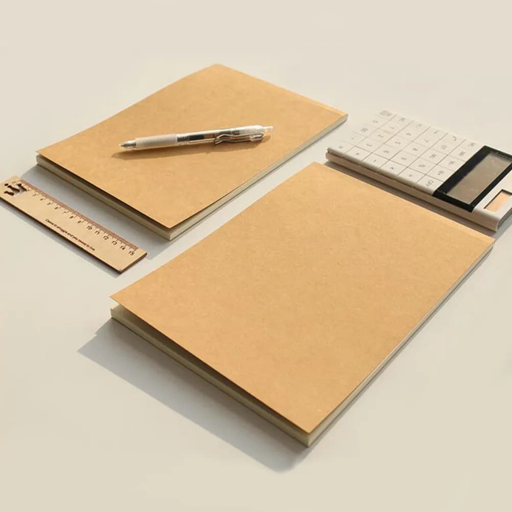 Blank Kraft Paper Notebook Retro Chic Design Journal Sketchbook Diary Notepad Writing Pad Travel Planner Daily Organizer S Size