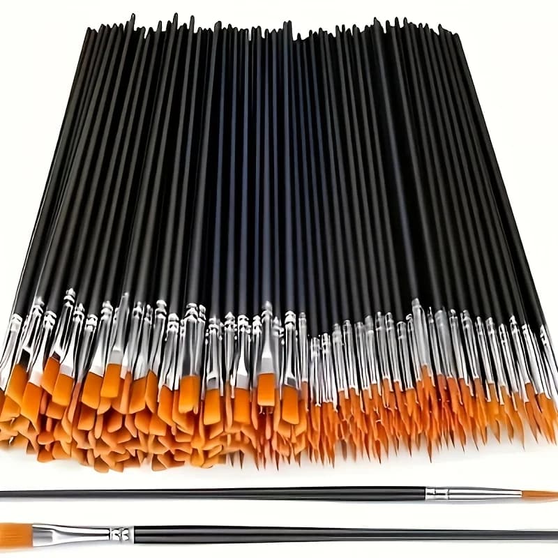 30pcs Nylon Brush Pens, with Flat-Head and Round-Point Brushes, Suitable for Professional Oil Painting, Watercolor, Facial Art