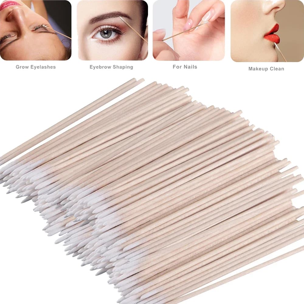 Bastoncini di cotone in legno per la pulizia delle unghie, strumenti per la rimozione dello smalto, correttore per manicure, attrezzo per smalto.