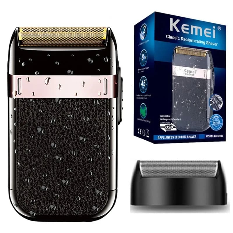Kemei 2024 Rasoio Ricaricabile Per Gli Uomini Lavabile Rasoio Elettrico Barba Macchina Da Barba Testa Calva Rasoio Elettrico Con Maglia Extra