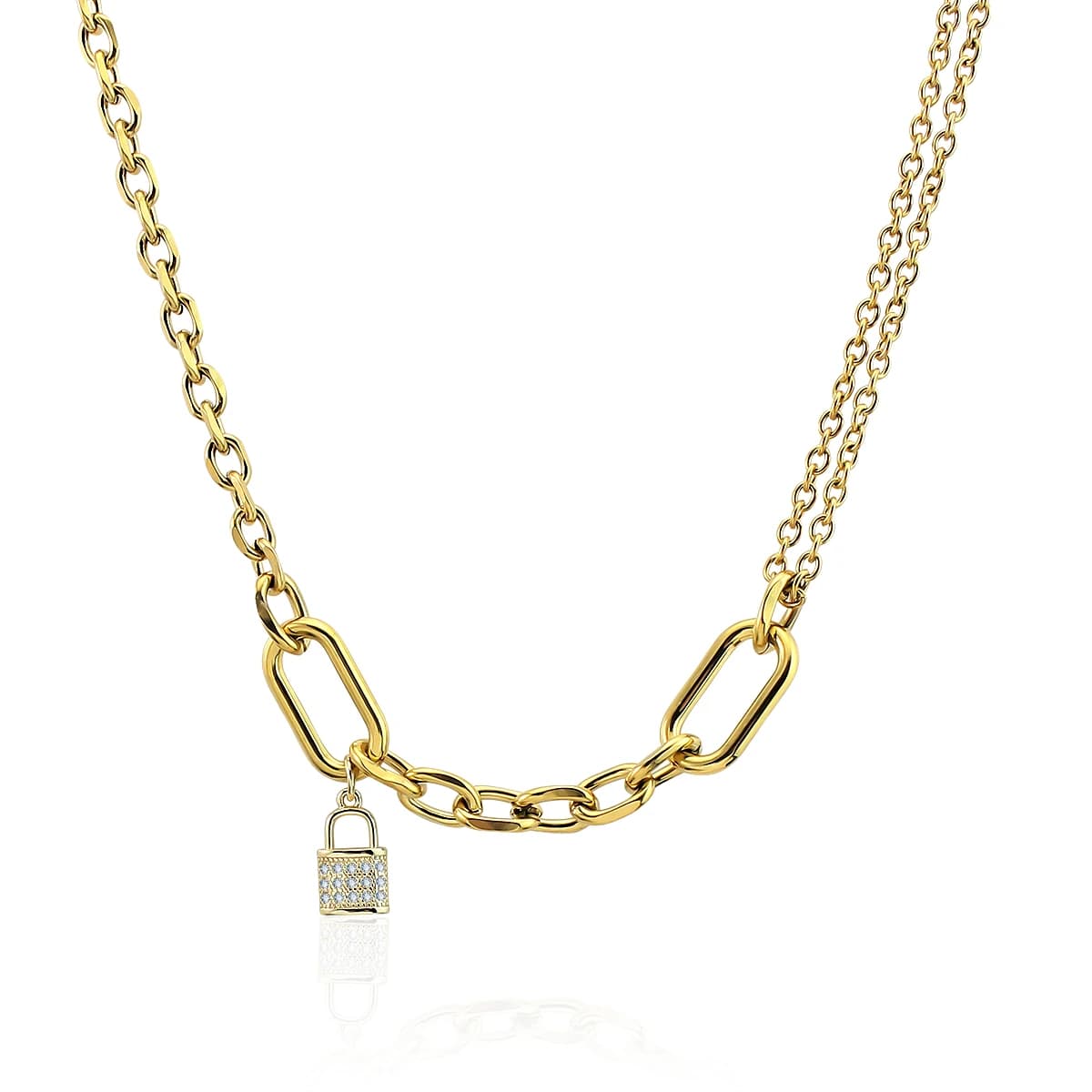 Collana con ciondolo con lucchetto iniziale placcato oro di nuovo arrivo Collana con lucchetto in acciaio inossidabile Regali da donna per lei
