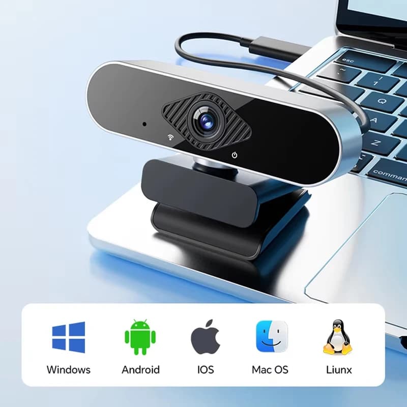 Mini webcam Null 4K HD con microfono, interfaccia USB, supporta computer portatili e desktop, adatta per videochiamate e conferenze in diretta.