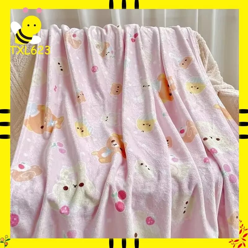 Coperta Kawaii Giapponese Rilakkuma Orso, Morbida Coperta in Flanella per Riposo, Calda e Confortevole per Dormitorio e Aria Condizionata