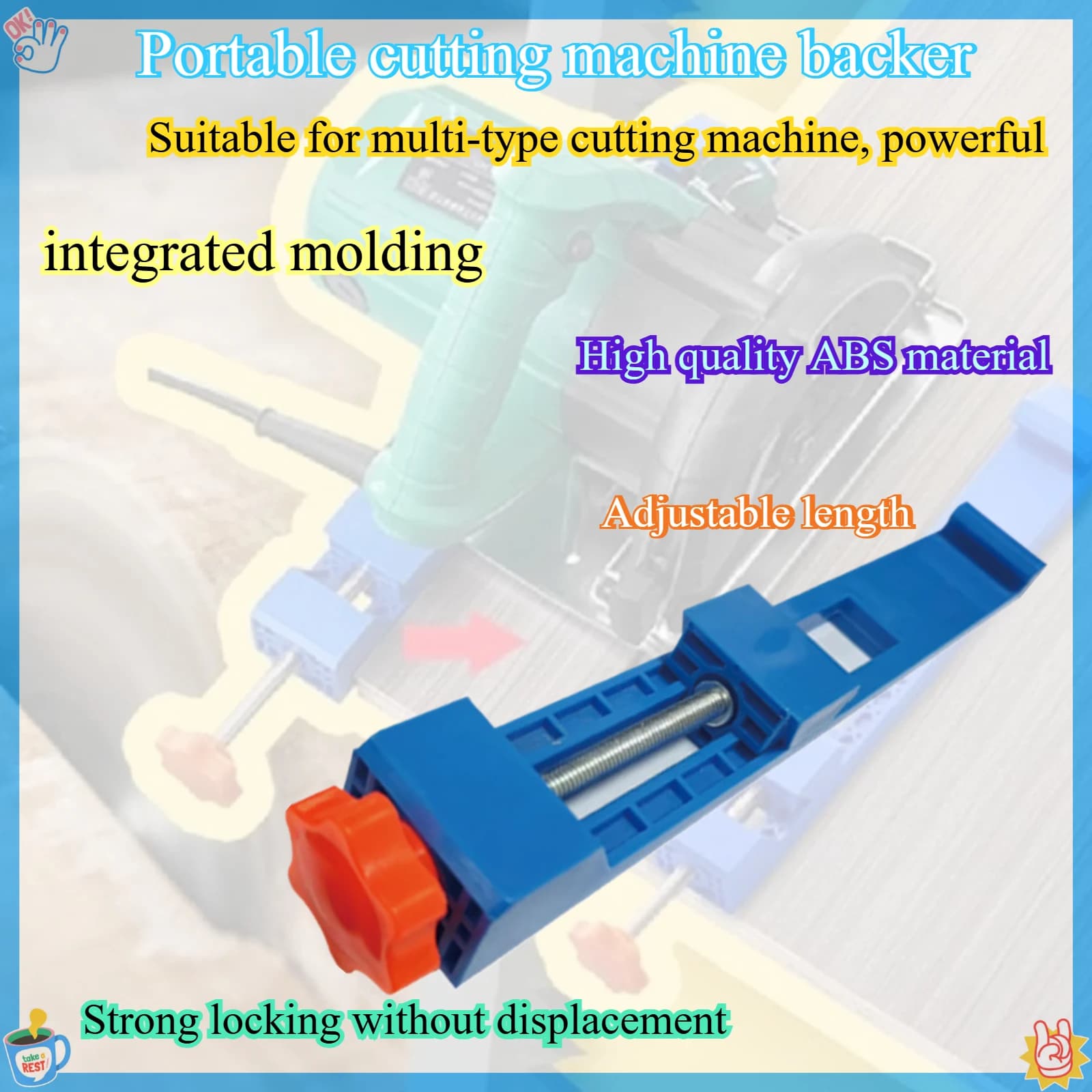 Cutting machine with mountain support and ruler fixed device ruler adjustable positioning cutter for changing woodworking