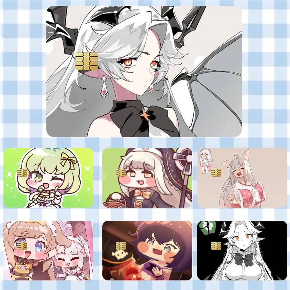 Adesivi Impermeabili Cartoon Trickcal Chibi Go G-Game per Carte di Credito e Debito