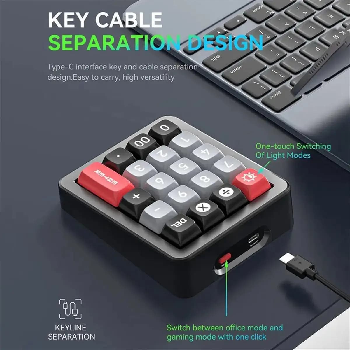 Tastiera Meccanica A43M K812 Cablata con Tastierino Numerico Hot-Swappable RGB Programmabile per Win/Mac/Game Bianca