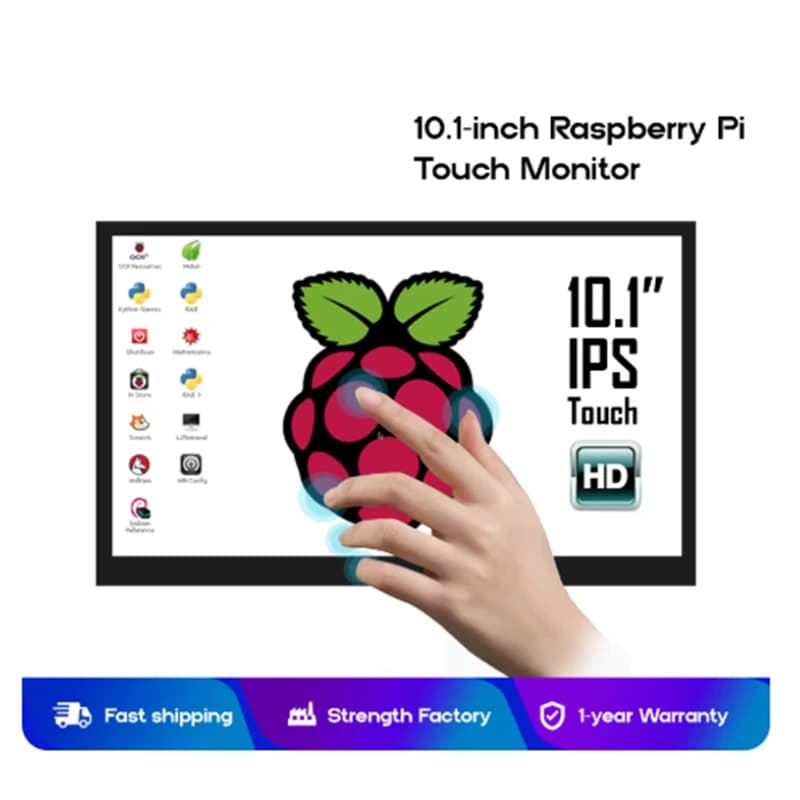 10.1 inch 1024X600 HDMl capacitive touch LCD display compatible with Raspberry Pi for Raspberry Pi