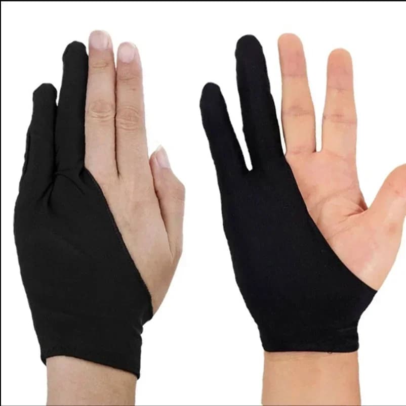 3PCS Two-finger Painting Gloves Anti-dirty Arists Drawing Glove Elastic Tablet Screen Tablet Gloves for IPad Air Pro
