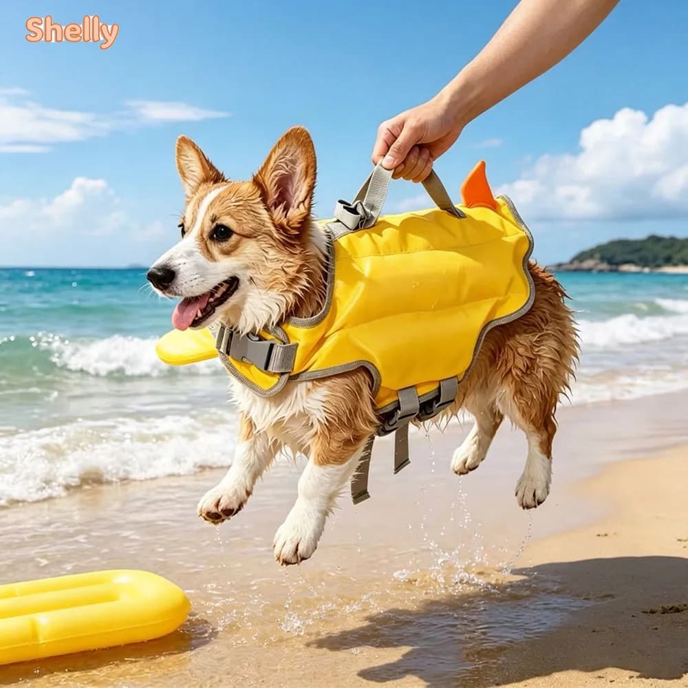 Float Coat Dog Life Jacket Premium Buoyancy Swim Vest with Lift Handle Secure Fit for Swimming Boating & Outdoor Adventures