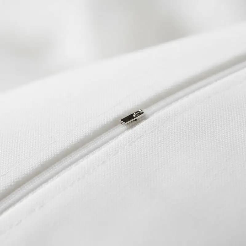 Cotton Comforter Case 104x90in For Bedroom Guestroom Hotel, Soft Breathable 3 Piece Bedding 1 Duvet Cover 2 Pillow Shams Double Zipper Closure White