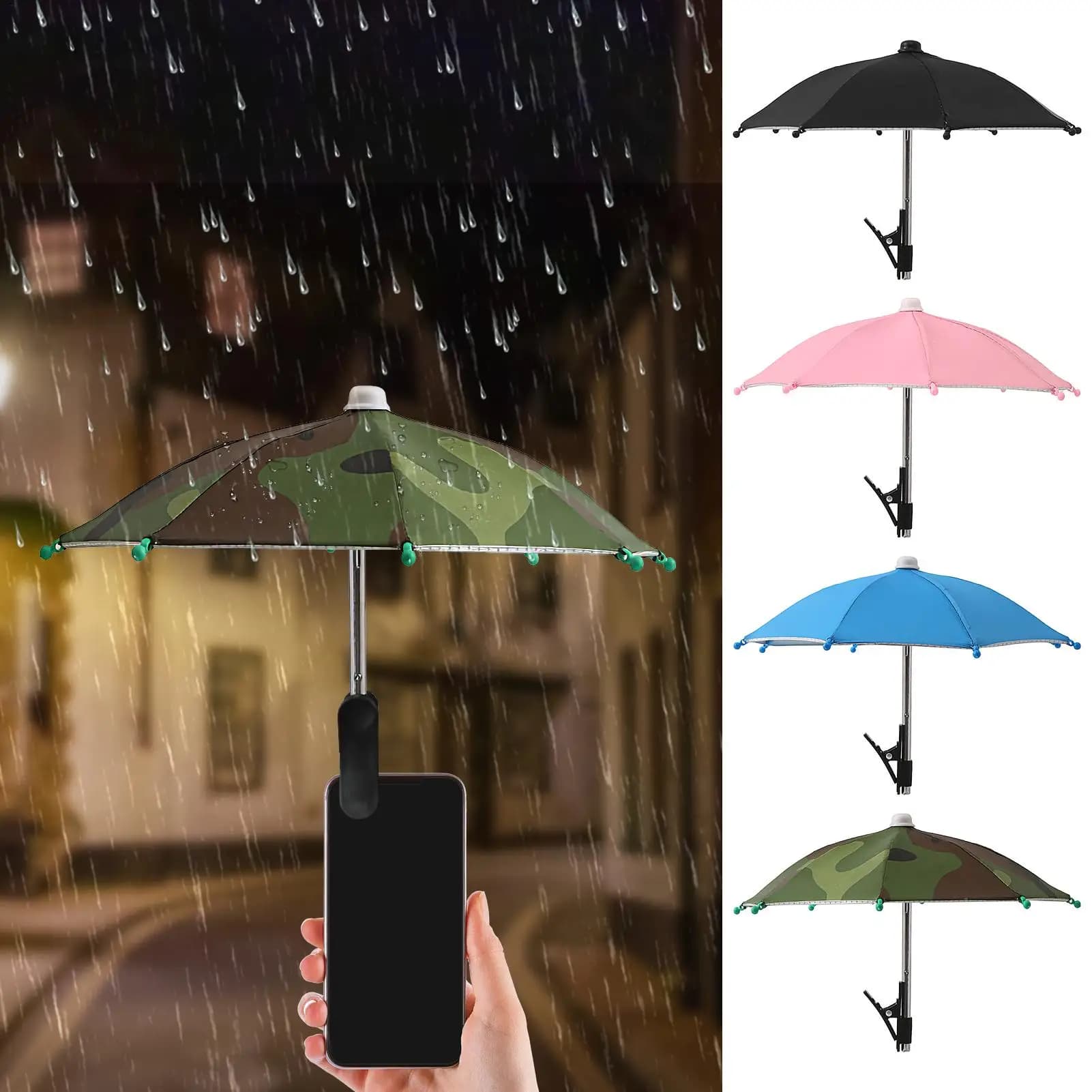 Universal Cell Phone Umbrella Sunshade for Smartphones Sun Protection Phone Clip Outdoor Cycling Mobile Phone Sunscreen