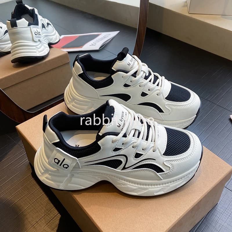 Baasploa Sneakers da Passeggio per Donna, Scarpe Casual in Pelle e Rete, Calzature Sportive Monocolore alla Moda, Antiscivolo con Rialzo